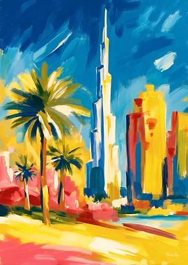 Fauvist Dubai Skyline