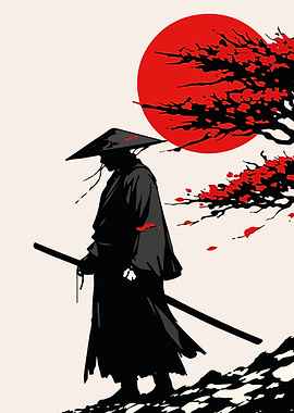 Samurai Under a Red Sun Minimalist