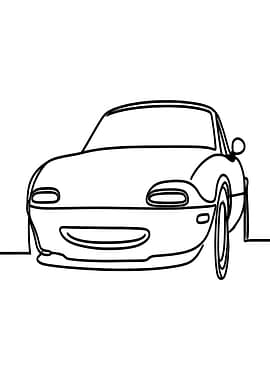 Minimalist Car Line Art