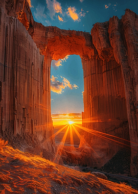 Sunset Through a Natural Archway