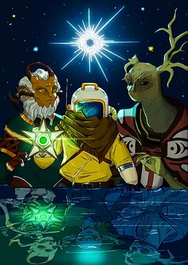 Trio Under Starry Sky