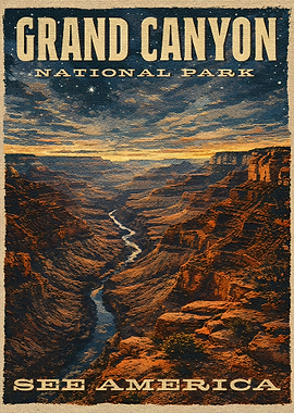Grand Canyon National Park Vintage Poster