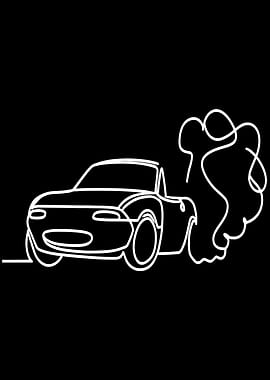 Car Exhaust Smoke Line Art