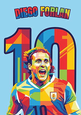 Diego Forlan Pop Art Portrait