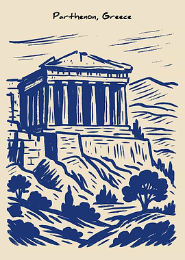 Parthenon, Greece Sketch