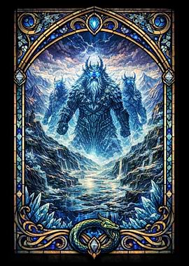 Ice Giants in a Stained Glass Landscape