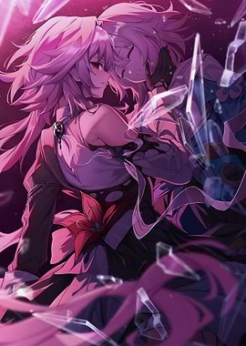 characters in pink and purple hues