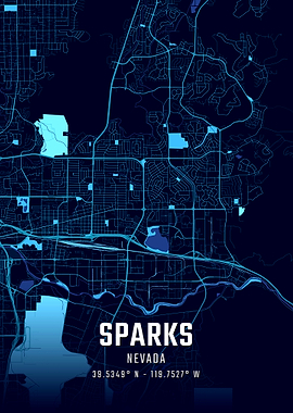 Sparks Nevada Midnight City Map