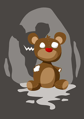 Creepy Teddy Bear in Shadow