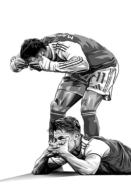 Illustration Gyokeres and Martineli in Distress