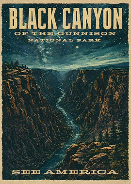 Black Canyon of the Gunnison National Park Vintage Poster