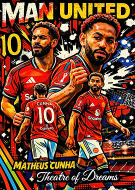 Matheus Cunha Manchester United Poster
