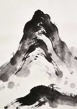 Ink Wash Mountain Landscape