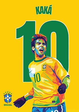 Kaka Brazil Soccer Jersey Pop Art