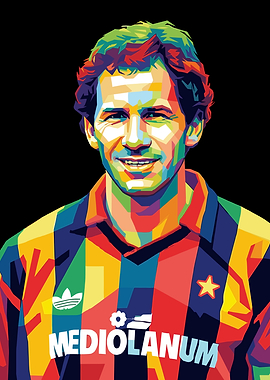 Franco Baresi Pop Art Portrait of a Soccer Player