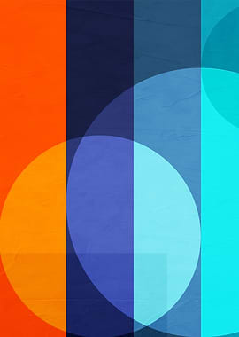 Abstract Geometric Shapes with Textured Background