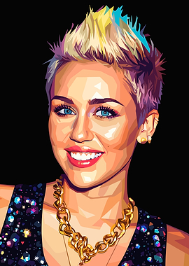 Miley Cyrus Pop Art Portrait