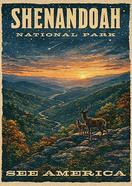 Shenandoah National Park Vintage Poster
