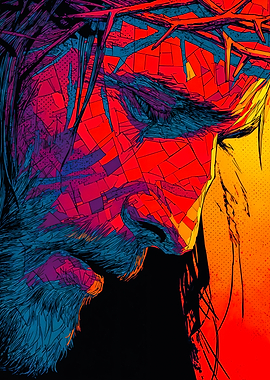 Vibrant Mosaic Jesus Crown of Thorns