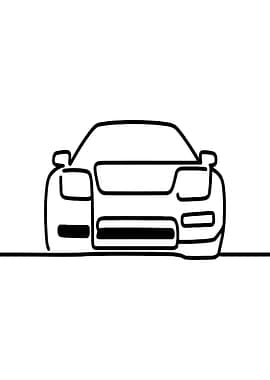 Minimalist Car Line Art