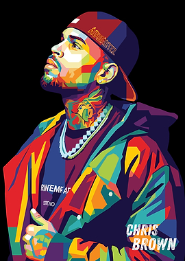 Chris Brown Pop Art Portrait