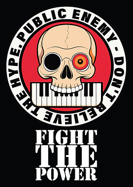 Public Enemy Skull and Piano Keys