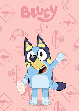 Bluey Character with Australian Icons