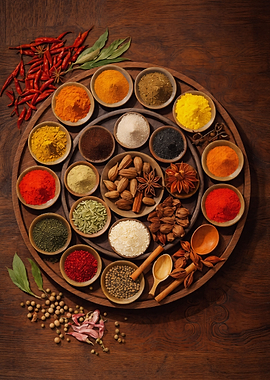 Assortment of Spices and Nuts