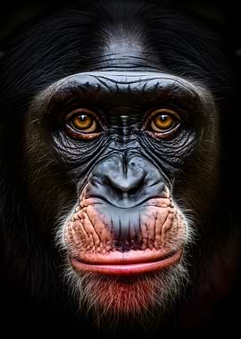 Close-up Portrait of a Chimpanzee