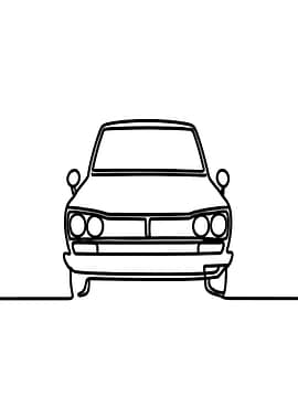 Minimalist Car Line Art