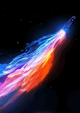 Car leaving a fiery trail