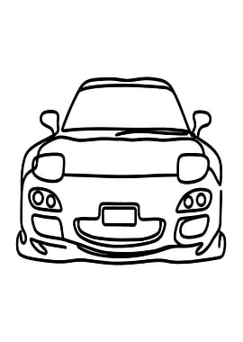 Minimalist Car Line Art