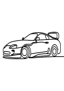 Minimalist Car Line Art