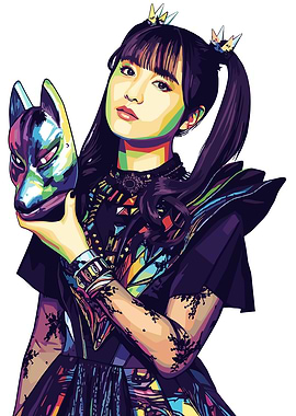 Pop Art Portrait of a Woman with Mask