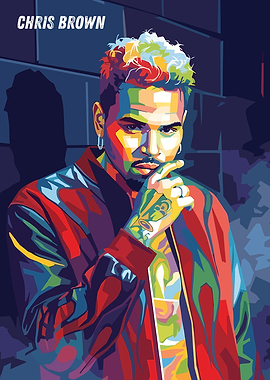 Chris Brown Pop Art Portrait