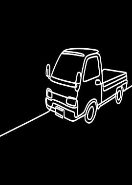 Minimalist Truck Line Art