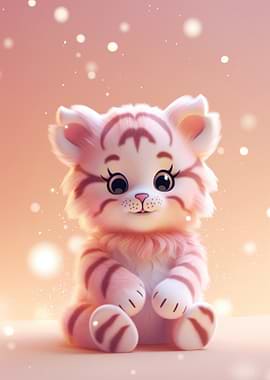 Cute Pink Tiger Cub