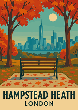 Hampstead Heath London Autumn Skyline