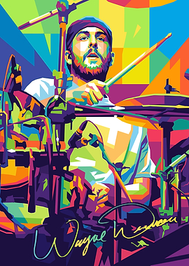 Rob Bourdon Drummer in Pop Art Style