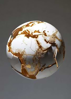 Kintsugi Earth Globe
