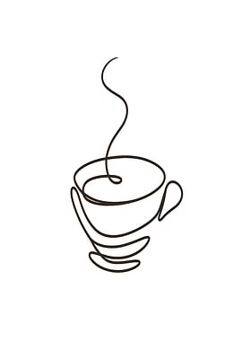 Minimalist Coffee Cup Line Art