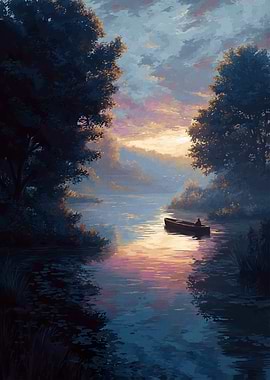 Serene Sunset Boat Ride