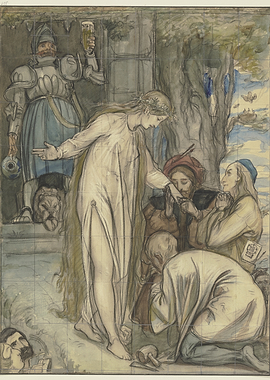 Medieval Scene with Knight and Maiden