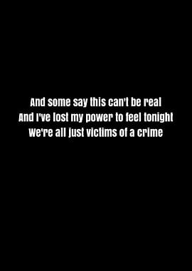 Lyrics on Black Background
