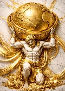 Atlas holding the golden globe