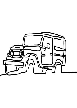 Minimalist Jeep Line Art