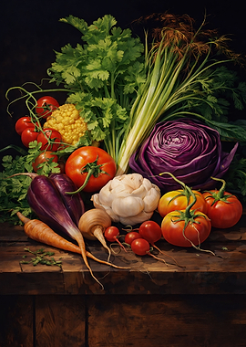 Still Life of Fresh Vegetables