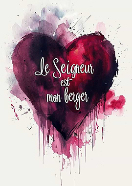 Heart with French Bible Verse