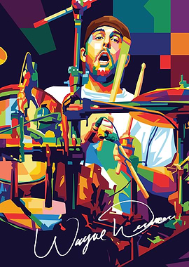 Pop Art Drummer with Signature