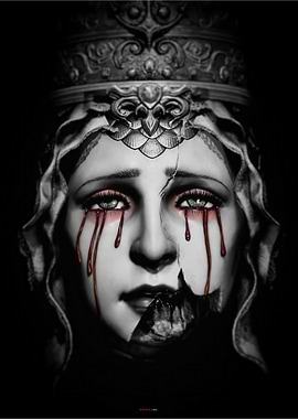 Cracked Statue Crying Blood